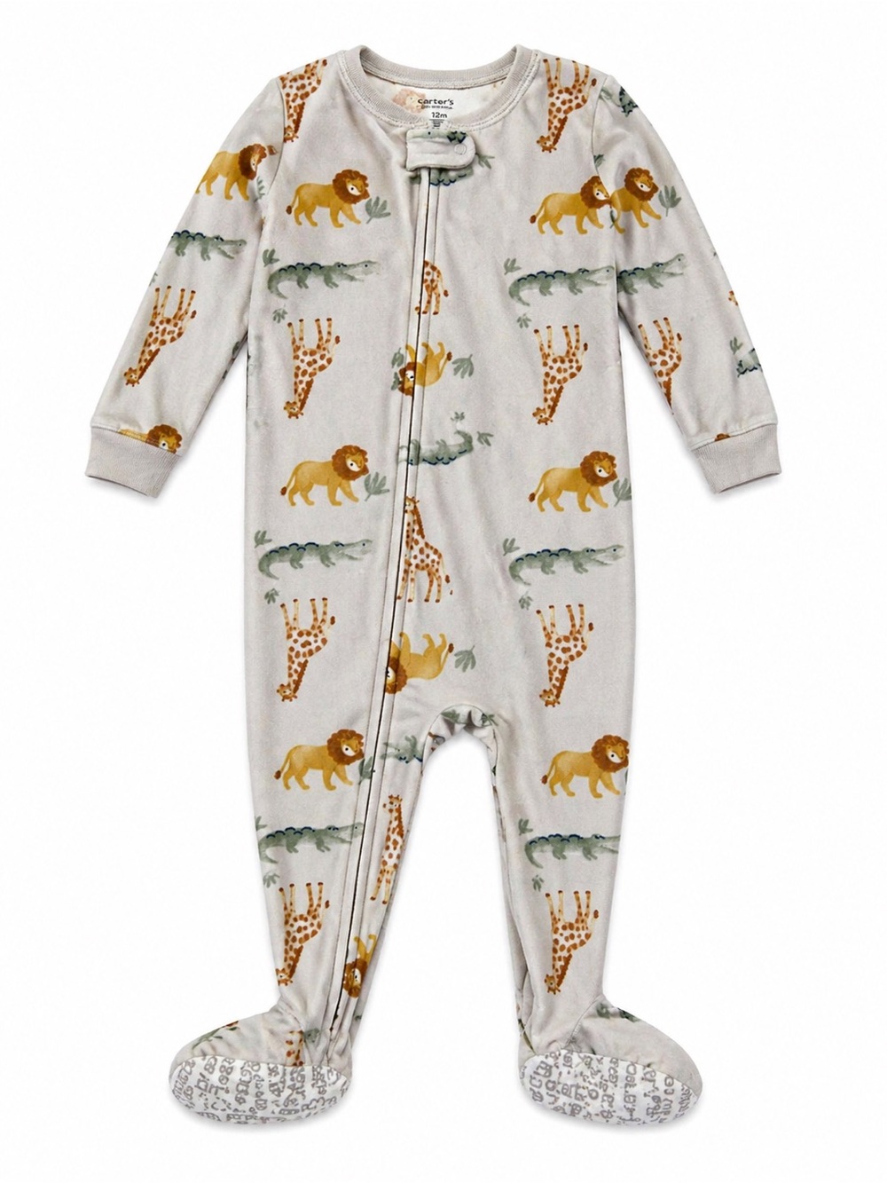 Carter’s Safari Animal Footed Pajamas 2T NWT Soft Fleece Zip Sleeper Boys Gift - Picture 4 of 4